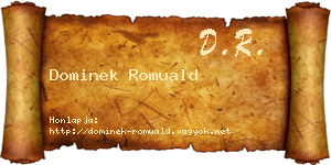 Dominek Romuald névjegykártya